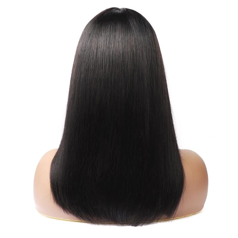 Remy Hair Vendor Full Machine Made Hair Wig with Bangs Non Lace Wig Bob Straight Human Wig