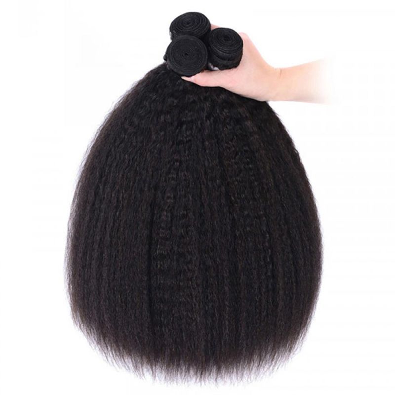 Peruvian Kinky Straight Hair Bundles Bundles 10-30 Inch 100% Human Hair Extensions Remy Hair Yaki Straight Bundles