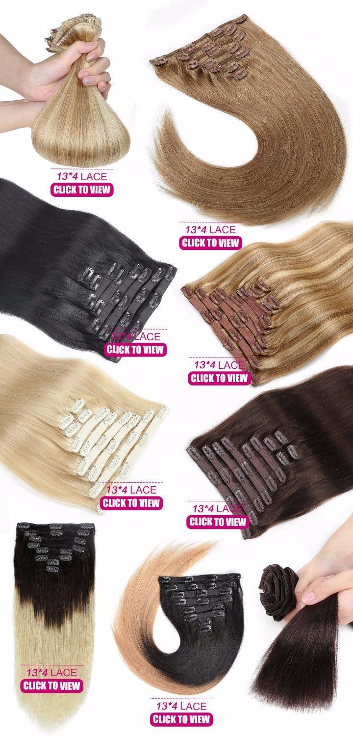 Remy Virgin Brazilian Hair Clip in Lace Hair Extensions