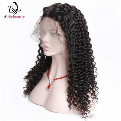 100% Virgin Human Hair Peruvian Deep Wave Lace Front Wig