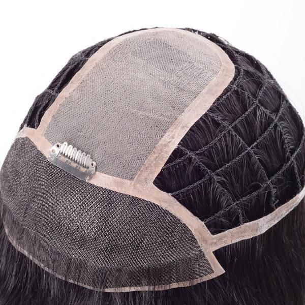 Custom Ladies Braided PE Line Integration Female Toupee with Mono Top