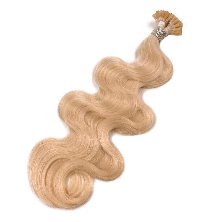 Double Drawn Cuticle Aligned Human Hair Body Wave U Tip Hair Extension #60