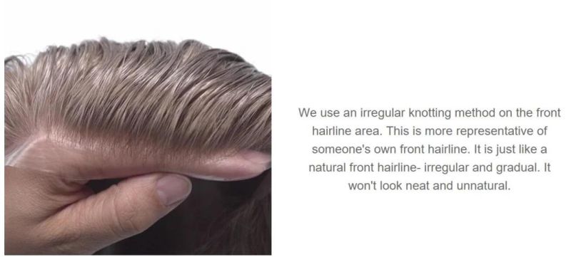 Super Thin Ultra Natural Men′s Toupee