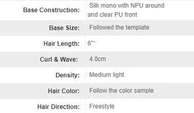 HS5 Silk Mono Base with Skin Perimeter Men′s Toupee