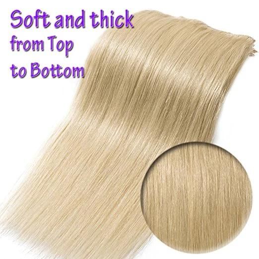 Aviva Double Weft 100% Human Hair Full Head 8PCS 100gram 18inch Clip in Hair Extension (AV-CH160-20-613)