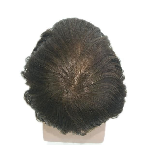 Transparent Poly with French Lace Front Human Hair System