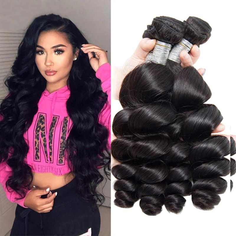 Loose Wave Bundles Brazilian Hair Weave Bundles Human Hair Bundles Natural Black Remy Hair Extensions