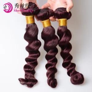 Top Selling Wine Red Color Virign Chinese Hair Weave Loose Wave Hair Dubai