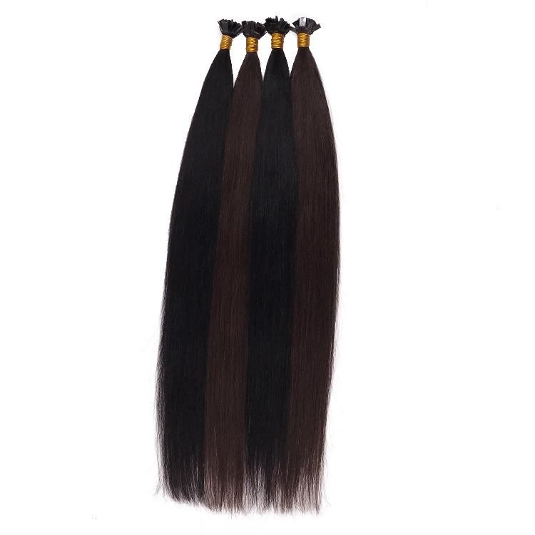 High Quality Indian Keratin Flat Tip Hair Extension Yaki Flat Tip Hair Extensions Human Hair