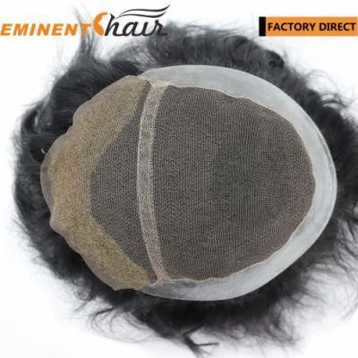 Natural Hairline Remy Hair Toupee for Men