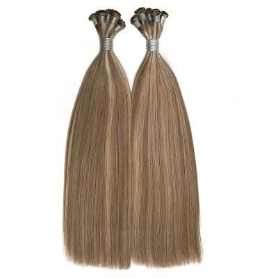 Wholesale Double Drawn Remy Russian Hair Hand Tied Weft Hair Extension Bundles