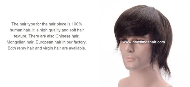 Ultra Durable Mono Welded Base! up to 1 Year - Men′s Real Hair Toupee/Wigs