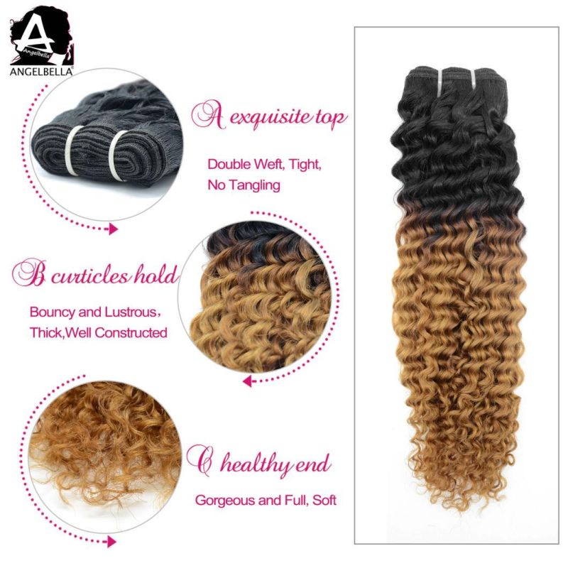 Angelbella New Arrived Virgin Hair 1b#-8# Deep Curly Hair Weft Bundles