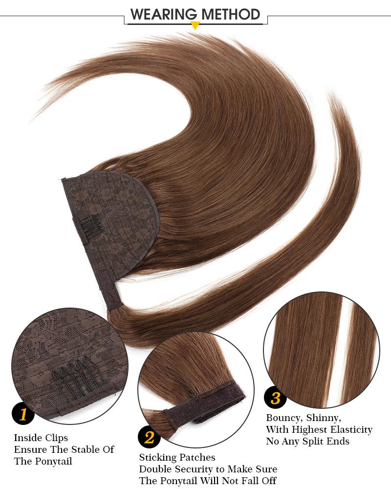 Remy Human Hair Ponytails, Drawstring Ponytail Human Hair Extension