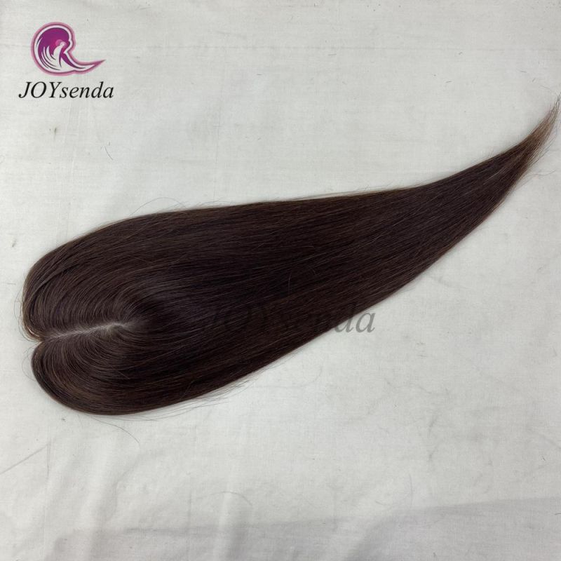 Dark Brown Remy Human Hair Injection Silk Base Skin Scalp Top Women Topper/Hair Topper/Wigs/Hair Pieces