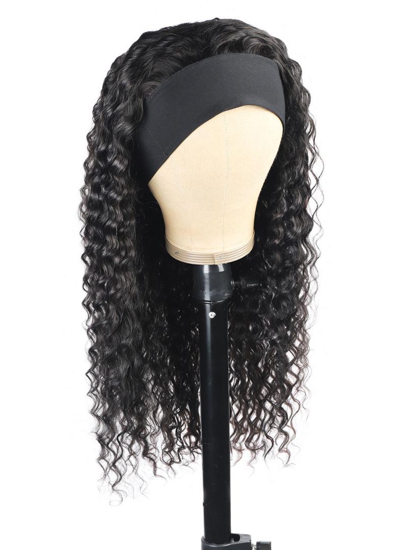 Human Hair Factory Price Deep Wave Headband Wig High Quality