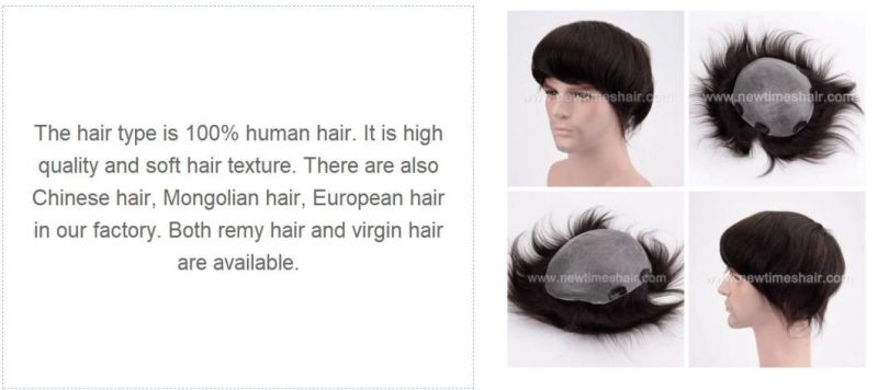 High Quality Skin Base Easy to Clean Mens Wig