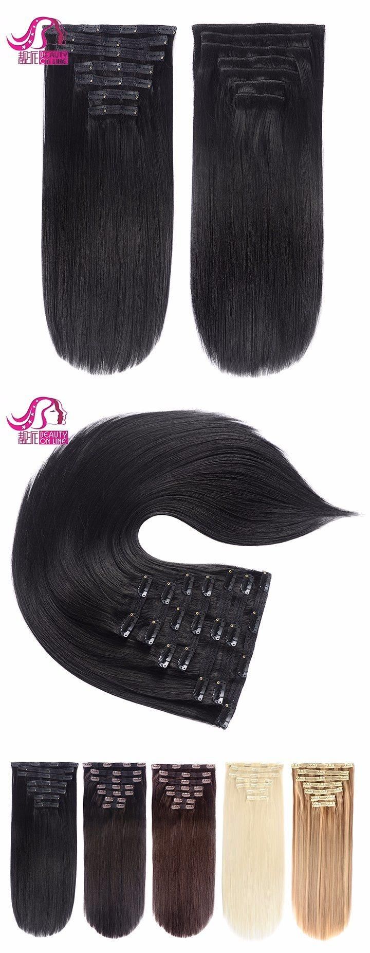 100% Russian Human Remy Hair Clip Ins Wholesale Invisible Seamless Clip in Hair Extension Human Hair