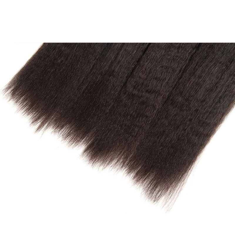 Sleek Remy Brazilian Yaki Human Hair in Weaves Bundles Kinky Straight Hair for Braiding in Natural Color 30 Inches Braid No Weft Hair Bulk