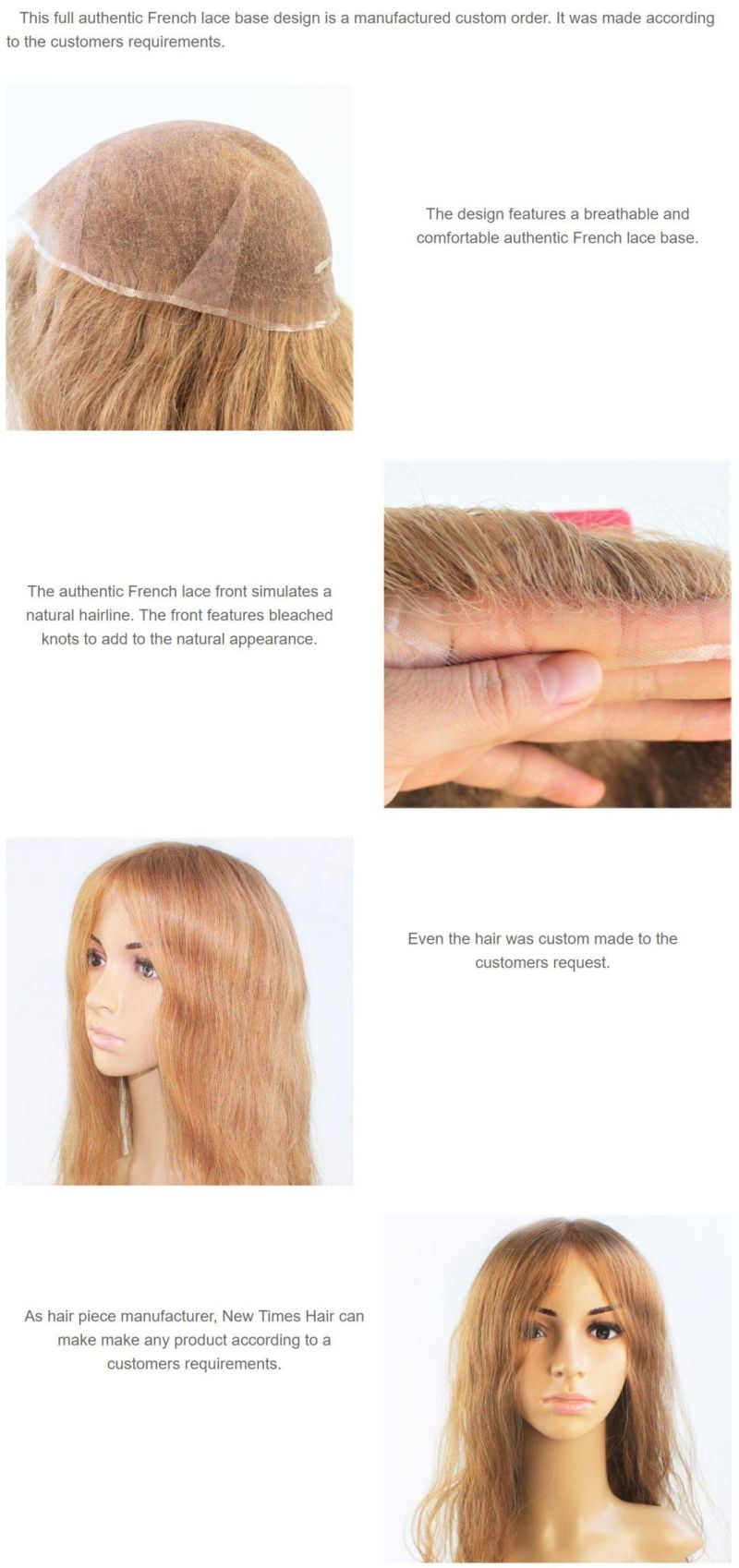 Customized Full French Lace Human Toupee Hair System