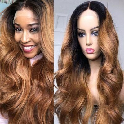 Body Wave 360 Lace Front Human Hair Wig Pre Plucked with Baby Hair 150% Density Ombre Color