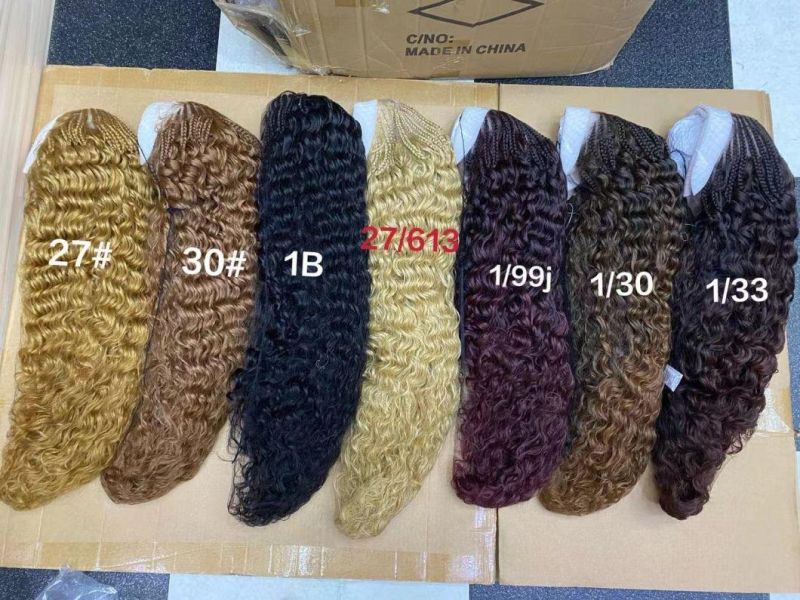 Dropshipping Natural Looking Afro Kinky Synthetic Hair Braids Lace Frontal Wig
