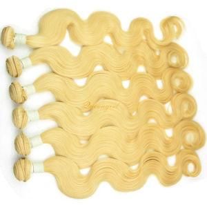 Wholesale Remy Blond Hair Braid Weave Wavy Virgin Russian Human Hair