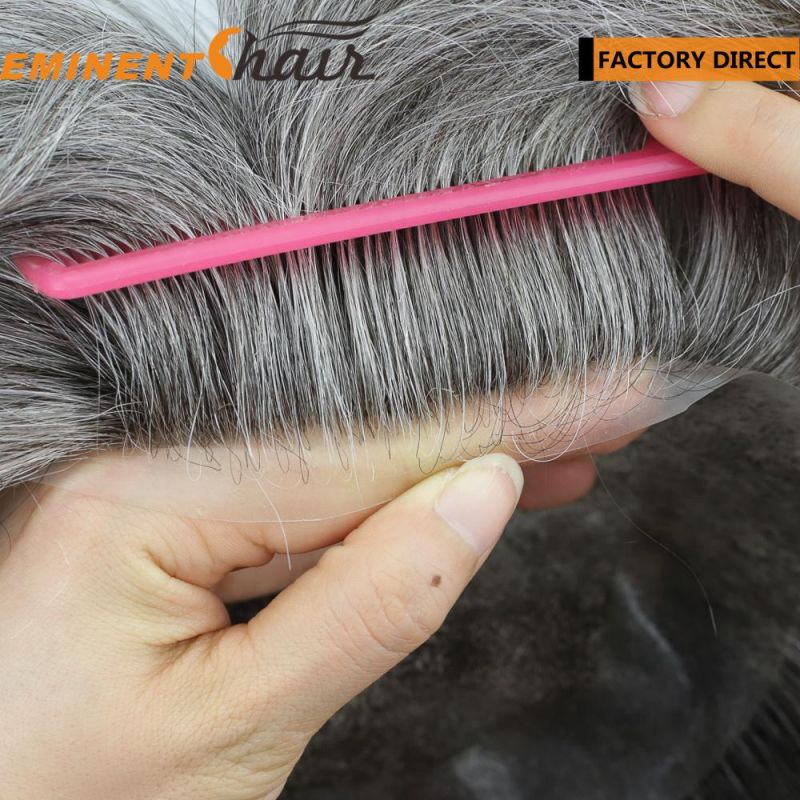 Natural Hairline V Looped Men′s Toupee Human Hair Wig