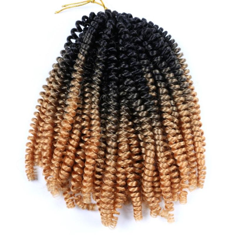 8" Ombre Color Crochet Hair Spring Twist Crochet Braiding Hair for Women