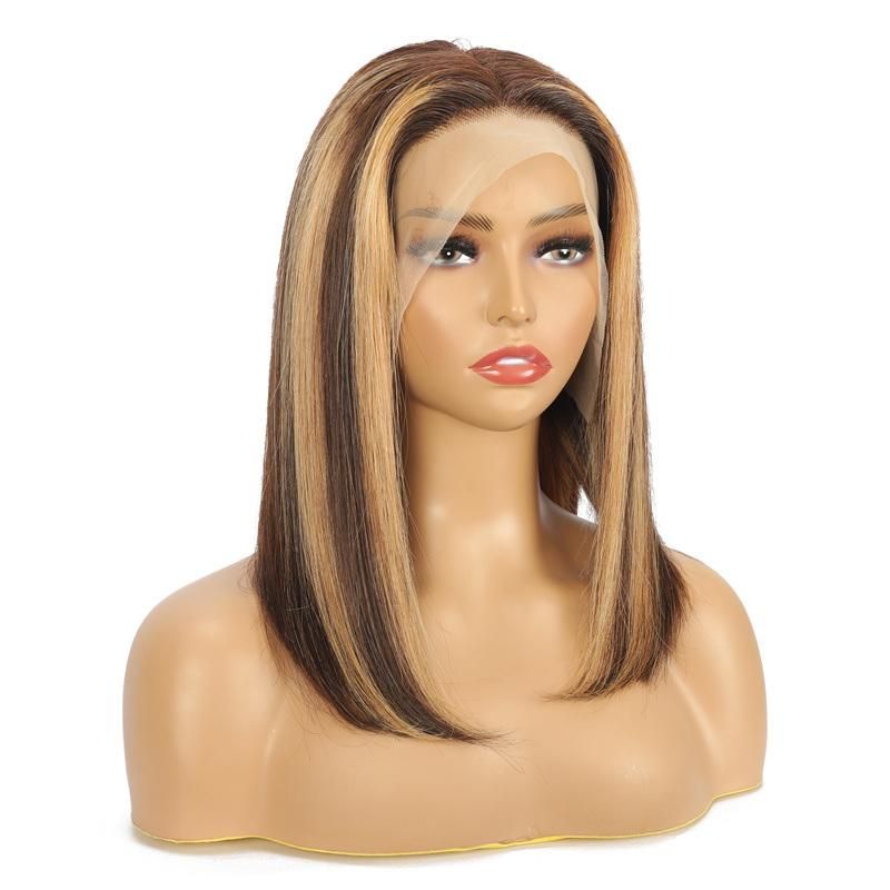 HD Frontal Wigs for Women Brazilian Short Wig Highlight Wig Human Hair