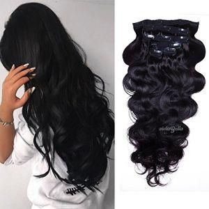 Brazilian Body Wave Natural Black Clip-in 100% Human Hair