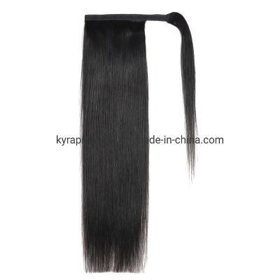 Straight Brazilian Remy Human Hair Wrap Around Ponytail Human Hair Clip in Human Hair Extensions Straight Hair for Black Women