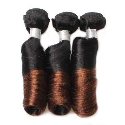 Ombre T4 Spring Curly Human Hair Bundles Extension