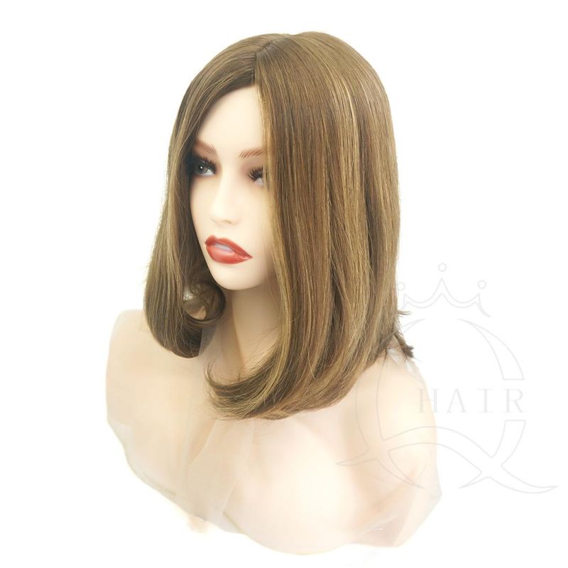 Factory Direct Sale Human Hair Silk Top Wig Natural Hair Kosher Wig Women Toppers 100% Unprocessed Remy Hair Jewish Wig Perruque