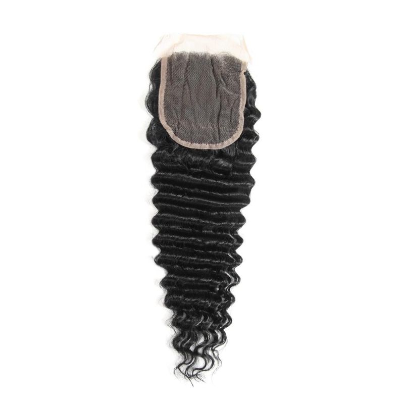 Cuticle Aligned Vrigin Hair 10A 4*4 Deep Wave Lace Closure
