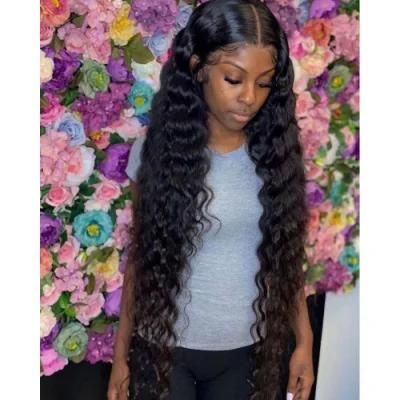 Kbeth Virgin Deep Wave Human Hair Wig Cuticle Aligned Human Hair Full Lace Wigs 13X4 Lace Frontal Wig for Black Women
