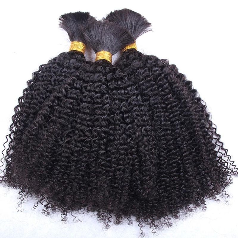 Afro Kinky Curly Brazilian Hair Bundles Braiding Hair Bulk No Weft Long Kinky Curly Human Hair Bulk Remy Hair Extensions