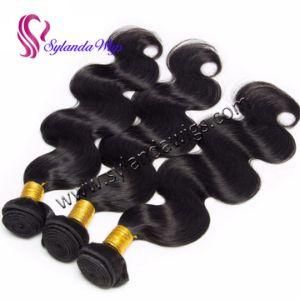 Sylandawigs #1b Brazilian Body Wave 100% Human Hair Weave Bundle Hair Weft with Free Shipping