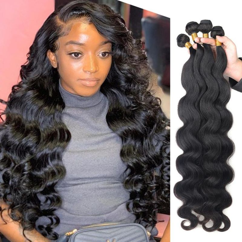 Body Wave Bundles Human Hair Brazilian Natural Black Hair Weave 4 Remy Human Hair Bundles Deals for Black Women Hair Extensions