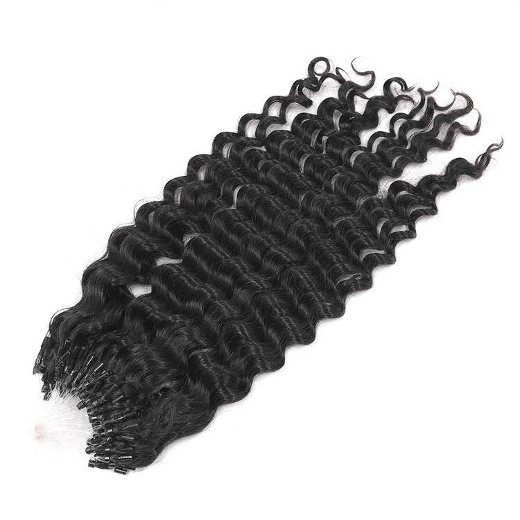 12A Indian Mink Cuticle Aligned Human Hair Jerry Curly Micro Ring Hair Extensions