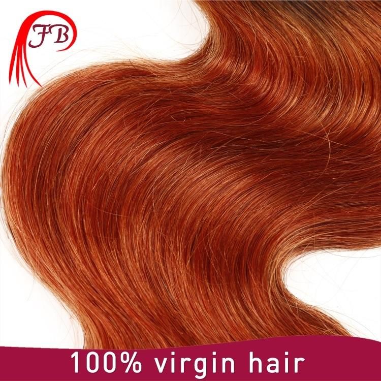 Mongolian Virgin Omber Red and Black Straight Human Hair Extension