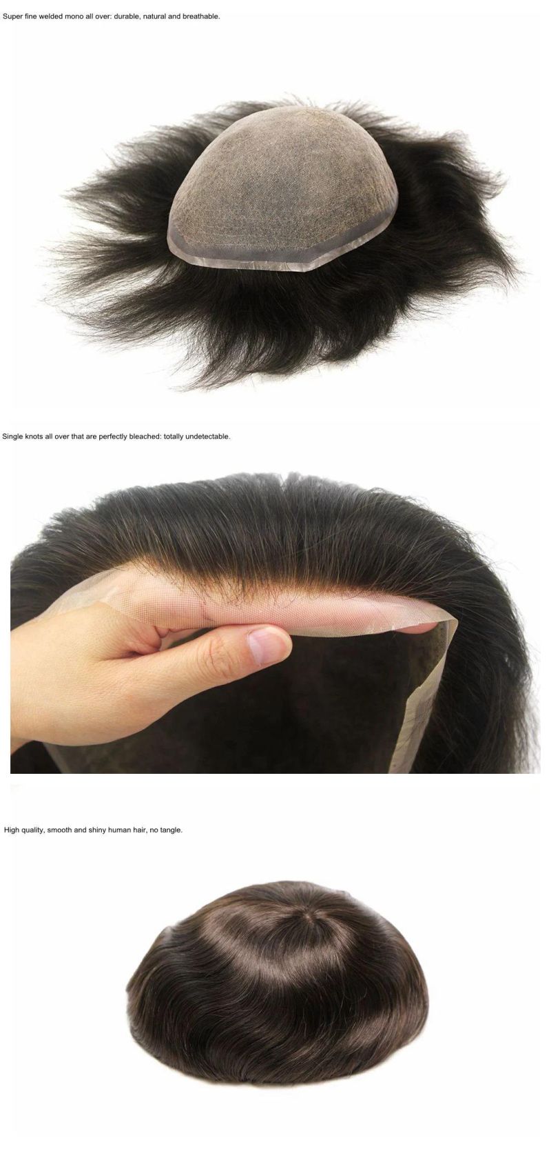 Stock Immediate Shipment Natural Hair System Hairpieces for Men