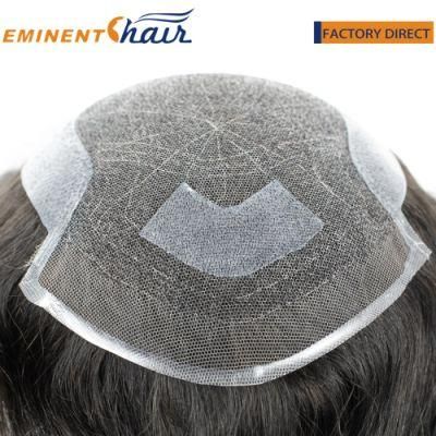 Indian Human Hair Stock Lace Front Q6 Wig for Men