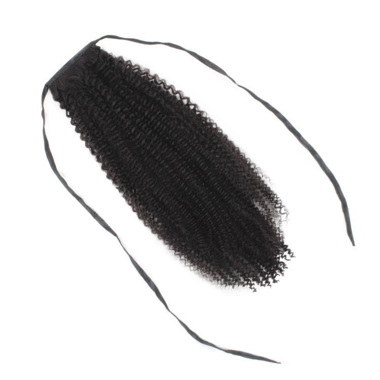 Wholesale Afro Curly Hair 100% Human Hair Wrap Around Ponytail Hair Extension