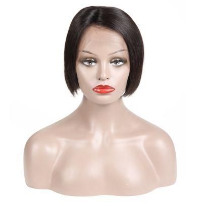 Kbeth Human Hair Wig for Black Women Gift 100% Virgin Natural Short Straight Hair Extensions Mushroom Wigs Human Hair Lace Front Brazilian