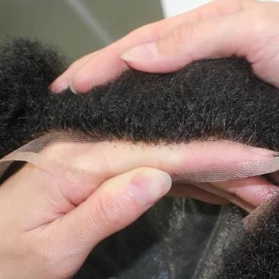 Ljc1820 Afro Curl Natural Human Hair Toupee
