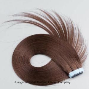 7A Brown Hair Extension 20PC/Set Skin Weft Tape Hair in White Glues