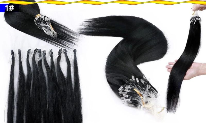 Micro Loop Hair Extensions Remy Hair Micro Bead Hair Extension Cold Fusion Stick Tipped Fish Line Hair Piece