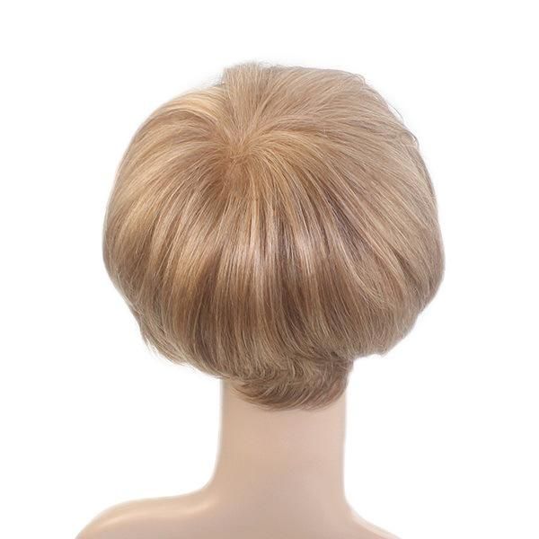 Lm001 Anti-Slip Silicon Mono Top and Lace Front Synthetic Hair Wig for Women