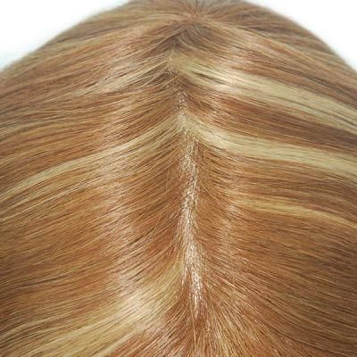 Ljc610 Mono with PU Gauze Natural Human Hair Toupee for Women